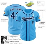 Custom Sky Blue Navy-White Authentic Baseball Jersey