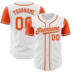 Custom White Orange-Gray Authentic Two Tone Baseball Jersey Custom White Orange-Gray Authentic Two Tone Baseball Jersey