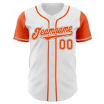 Custom White Orange-Gray Authentic Two Tone Baseball Jersey Custom White Orange-Gray Authentic Two Tone Baseball Jersey