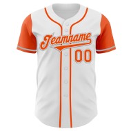 Custom White Orange-Gray Authentic Two Tone Baseball Jersey Custom White Orange-Gray Authentic Two Tone Baseball Jersey