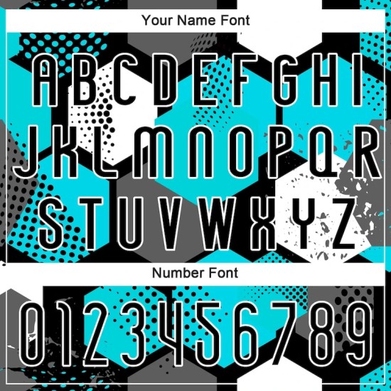 Custom Black Aqua-White Geometric Shape Sublimation Volleyball Uniform Jersey