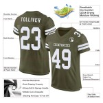 Custom Olive White Mesh Authentic Salute To Service Football Jersey