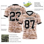 Custom Camo Black-White 3D Pattern Salute To Service Mesh Authentic Football Jersey