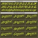 Custom Olive Neon Yellow Cream-Black Pinstripe Authentic Split Fashion Salute To Service Baseball Jersey