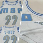 Custom White Light Gray-Light Blue Authentic Throwback Basketball Jersey
