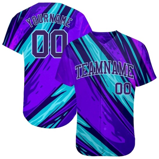 Custom 3D Pattern Design Abstract Pattern For Sport Team Authentic Baseball Jersey