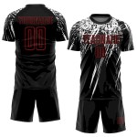 Custom Black Red-White Sublimation Soccer Uniform Jersey
