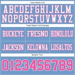 Custom Light Blue Pink-White Mesh Authentic Football Jersey