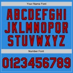 Custom Powder Blue Red-Black Bomber Full-Snap Varsity Letterman Jacket