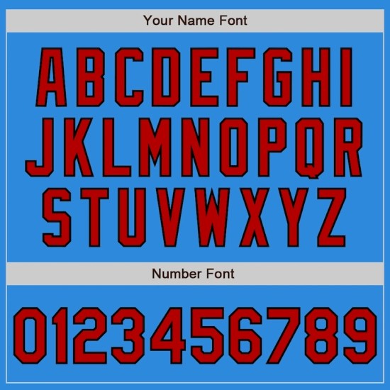 Custom Powder Blue Red-Black Bomber Full-Snap Varsity Letterman Jacket