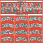 Custom Orange White Pinstripe Teal Authentic Basketball Jersey