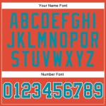 Custom Orange White Pinstripe Teal Authentic Basketball Jersey