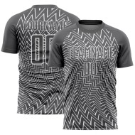 Custom Steel Gray White Lines Sublimation Soccer Uniform Jersey