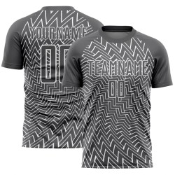 Custom Steel Gray White Lines Sublimation Soccer Uniform Jersey