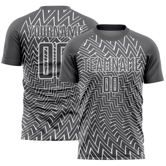 Custom Steel Gray White Lines Sublimation Soccer Uniform Jersey
