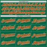 Custom Kelly Green Orange-White Authentic Gradient Fashion Baseball Jersey