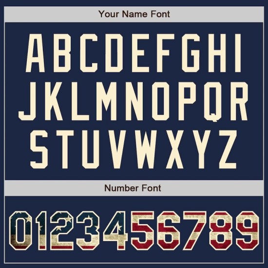 Custom Navy Vintage USA Flag-Cream Two-Button Unisex Softball Jersey